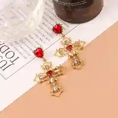 Серьги женские, Серьги кресты, готические серьги, серьги с сердцем, объемные сережки
