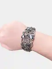 Серебряный женский стильный браслет-манжета