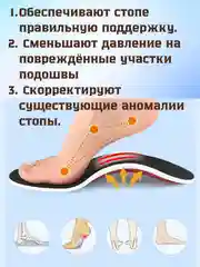 Стельки ортопедические для обуви, универсальные, повседневные, каркасные, при плоскостопии
