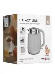 Серый чайник электрический Galaxy LINE GL 0364, белый, пластик