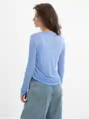Синий лонгслив спортивный быстросохнущий женский
