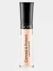 Светло-бежевый консилер жидкий маскирующий защитный Note Cosmetique conceal & protect liquid concealer