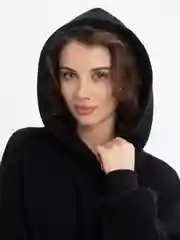 Фуксия худи оверсайз с капюшоном, теплое, с начесом, толстовка