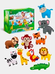 Игрушки из фетра "Сафари и Джунгли", набор 10 в 1