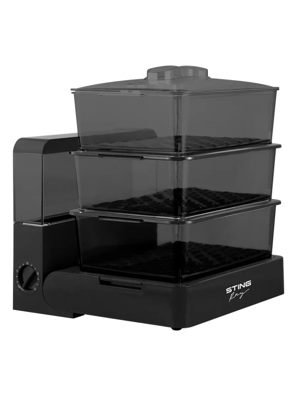 Пароварка STINGRAY ST-FS755B /1800Вт/ складная конструкция/ объем 16,5л/ 3 чаши по 5,5л
