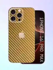 Золотой защитная пленка на iPhone 16 Pro Max под карбон на заднюю часть,под кожу, на зад, назад