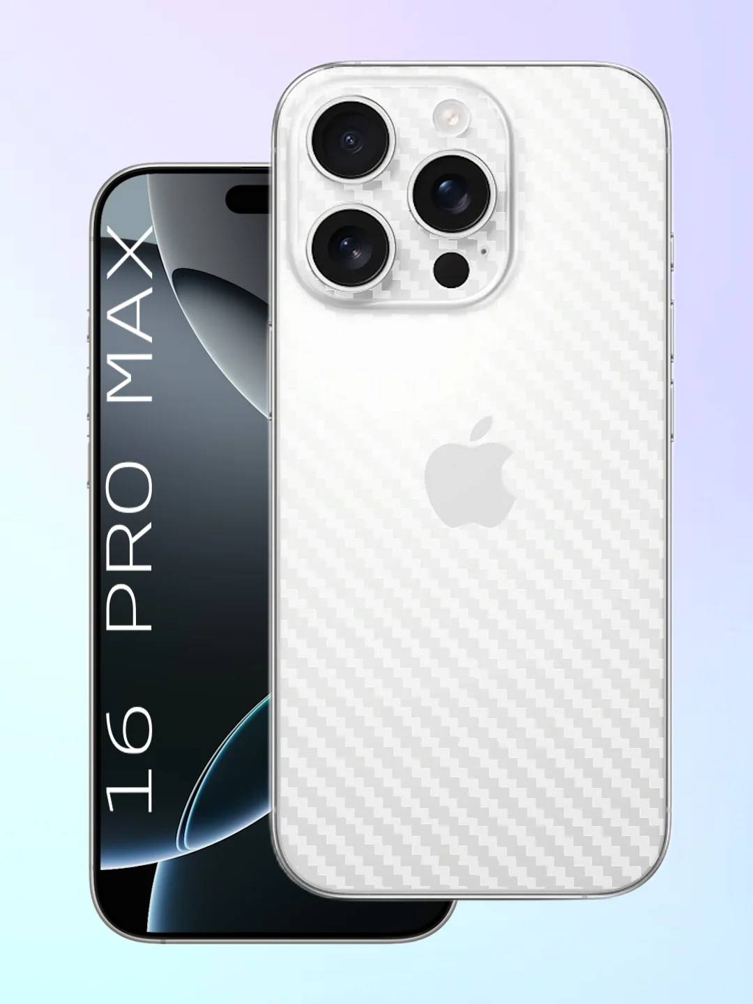Прозрачный защитная пленка на iPhone 16 Pro Max под карбон на заднюю часть,под кожу, на зад, назад
