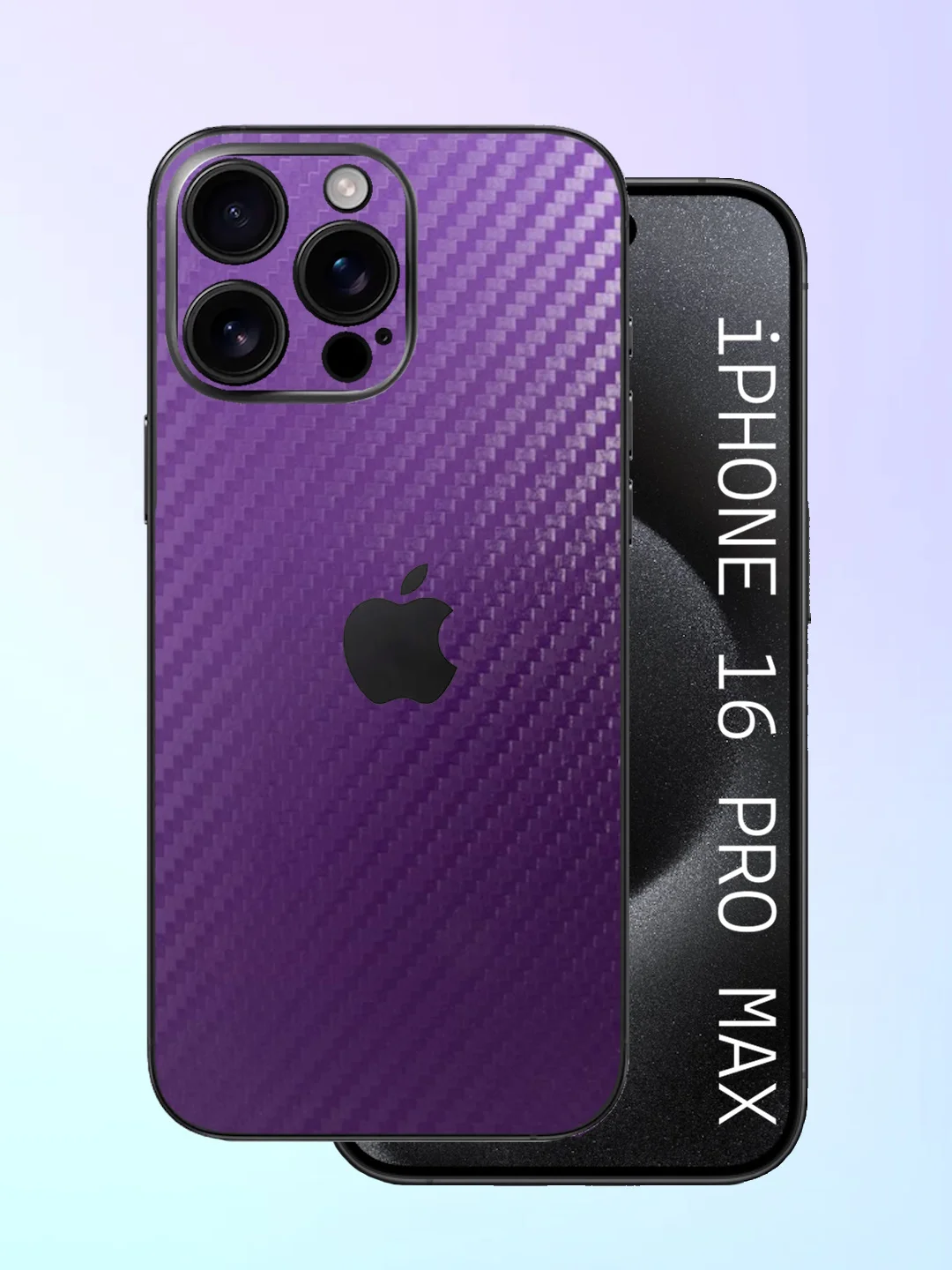 Фиолетовый защитная пленка на iPhone 16 Pro Max под карбон на заднюю часть,под кожу, на зад, назад