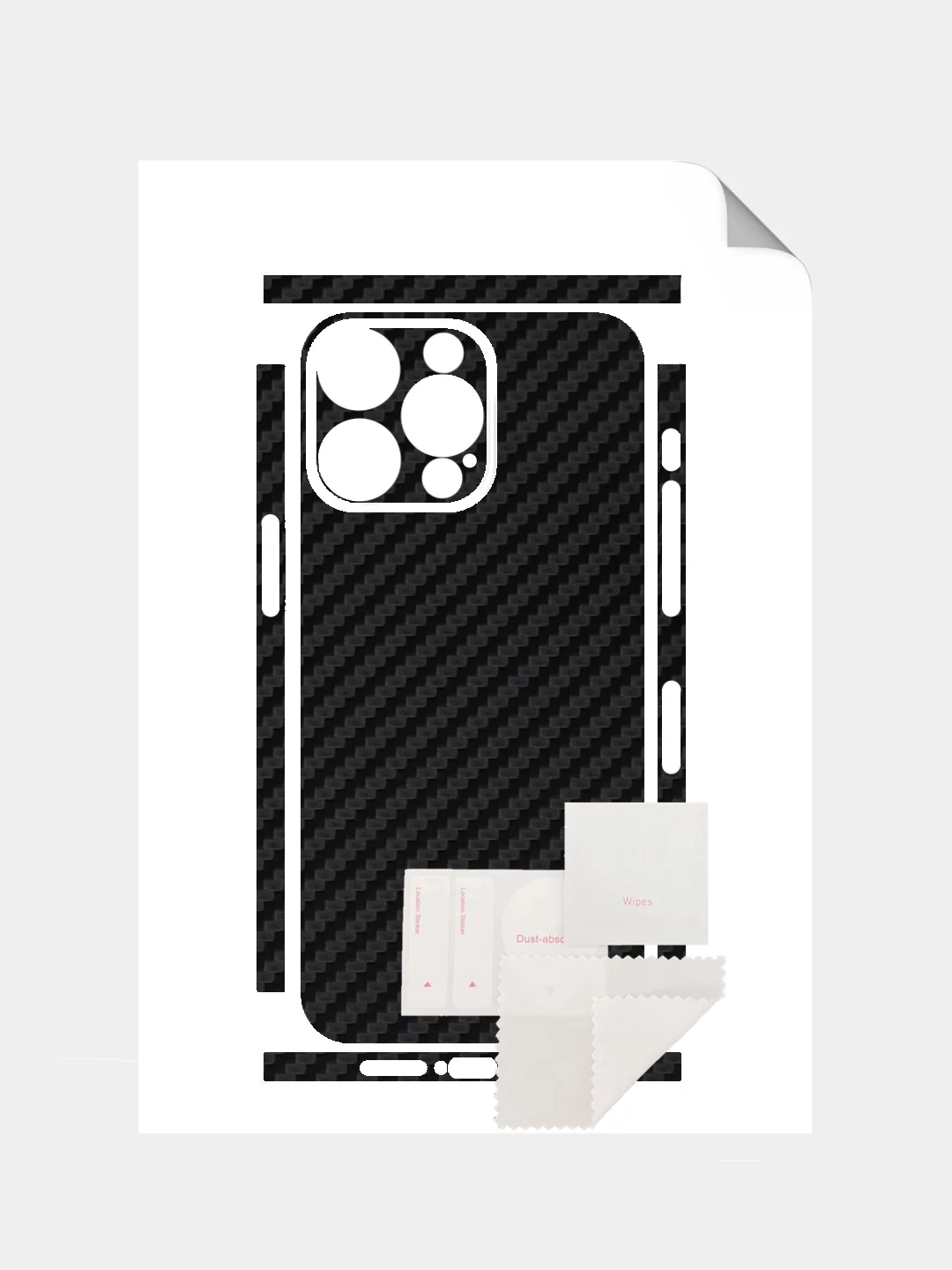 Черный защитная пленка на iPhone 16 Pro Max под карбон на заднюю часть,под кожу, на зад, назад