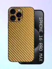 Золотой защитная пленка на iPhone 16 Pro Max под карбон на заднюю часть,под кожу, на зад, назад