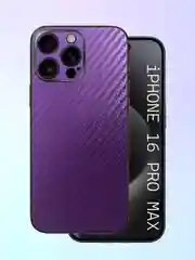 Фиолетовый защитная пленка на iPhone 16 Pro Max под карбон на заднюю часть,под кожу, на зад, назад