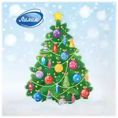 Желтый салфетки бумажные на стол, на праздник, новогодние, 33*33см, 20шт