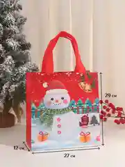 Алый подарочный пакет Новогодний, Рождественская крафт коробка для упаковки новогоднего подарка