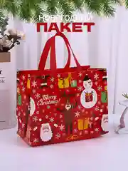 Багровый подарочный пакет Новогодний, Рождественская крафт коробка для упаковки новогоднего подарка