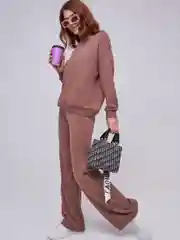 Медный костюм женский теплый, вязаный