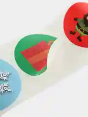 Новый год. Наклейки в рулоне  новогодние, 50 шт, 2,5 х 2,5 см