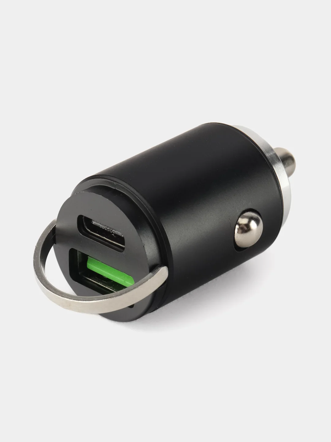 Черный автомобильное зарядное устройство в прикуриватель Type-C + USB, быстрая зарядка, 30В