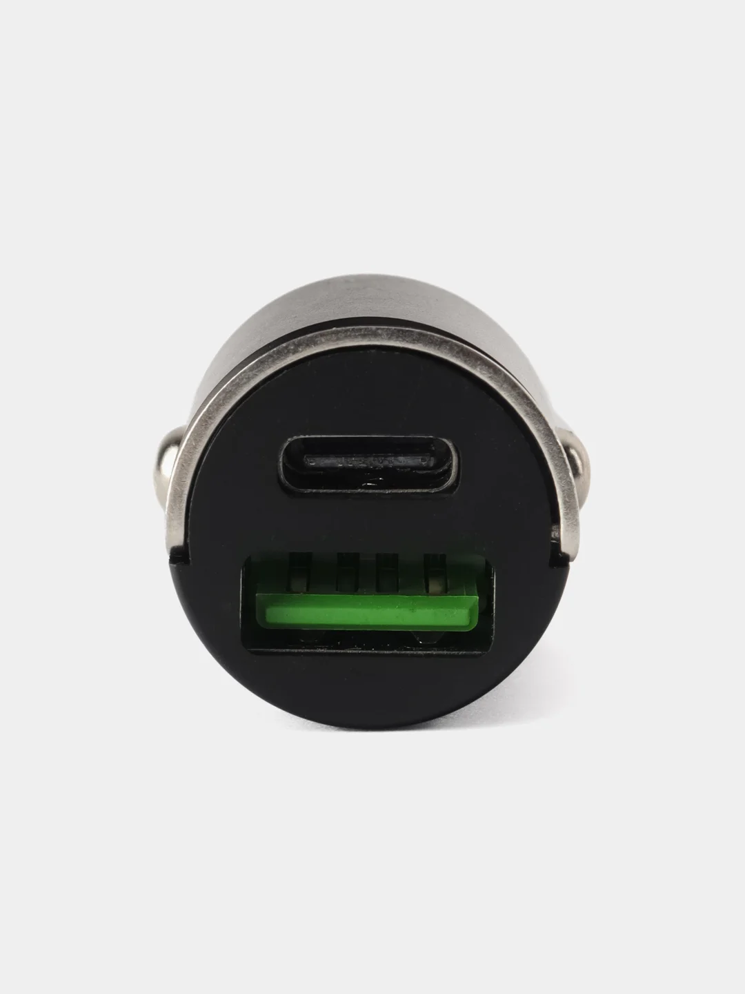 Черный автомобильное зарядное устройство в прикуриватель Type-C + USB, быстрая зарядка, 30В