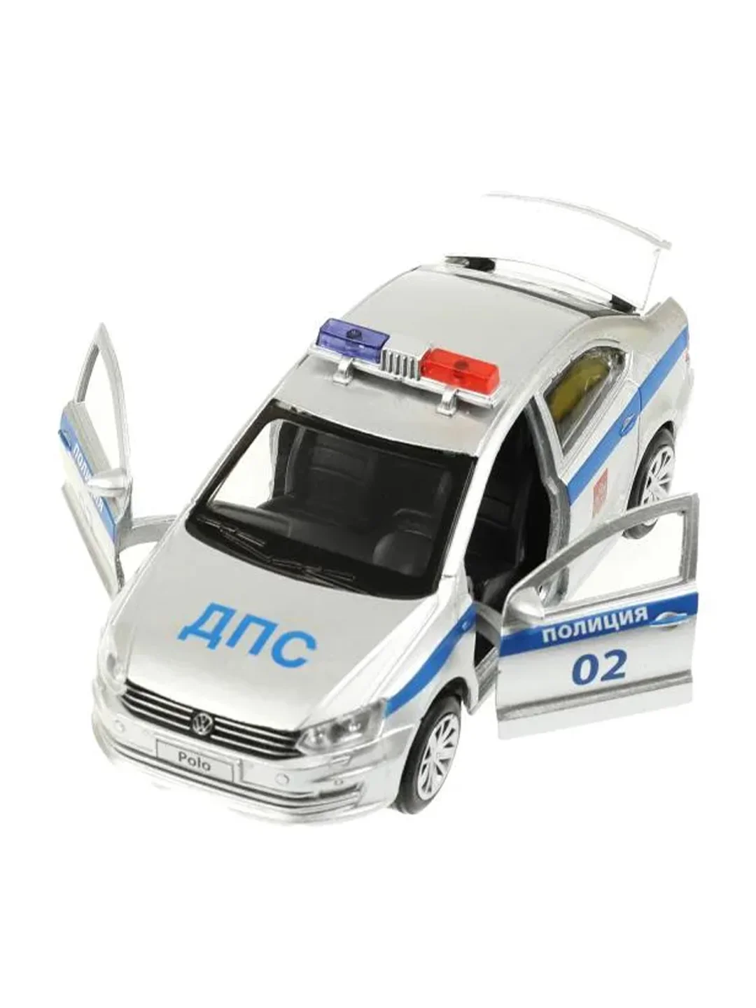 Металлическая модель ТехноПарк Volkswagen Polo Полиция, 12 см
