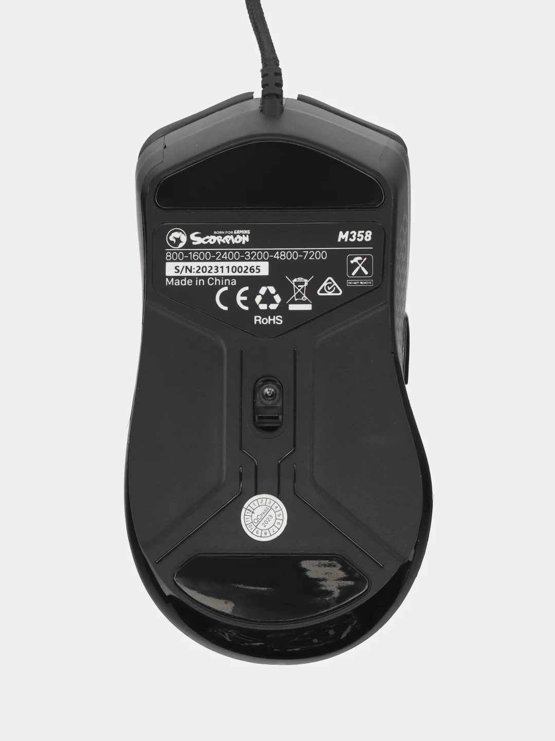 Черный игровая мышка проводная Marvo M358, 4 кнопки, оптическая, RGB, 12800 dpi, USB, 1.6 м