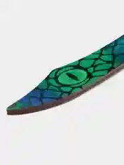 Бирюзовый нож деревянный бабочка Драгон гласс (Dragon glass), Генезис (Genesis) / тренировочный нож