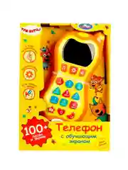 Телефон с обучающим экраном Умка Три кота, 100+ песен и звуков