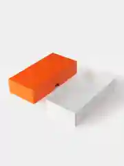 Подарочная коробка , 21.5 x 10.5 x 5 см. "Радуга", оранжевый, белый
