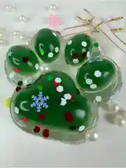 Сквиш новогодний, лапка новогодняя, прозрачный, котик