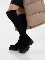 Хаки женские зимние ботфорты