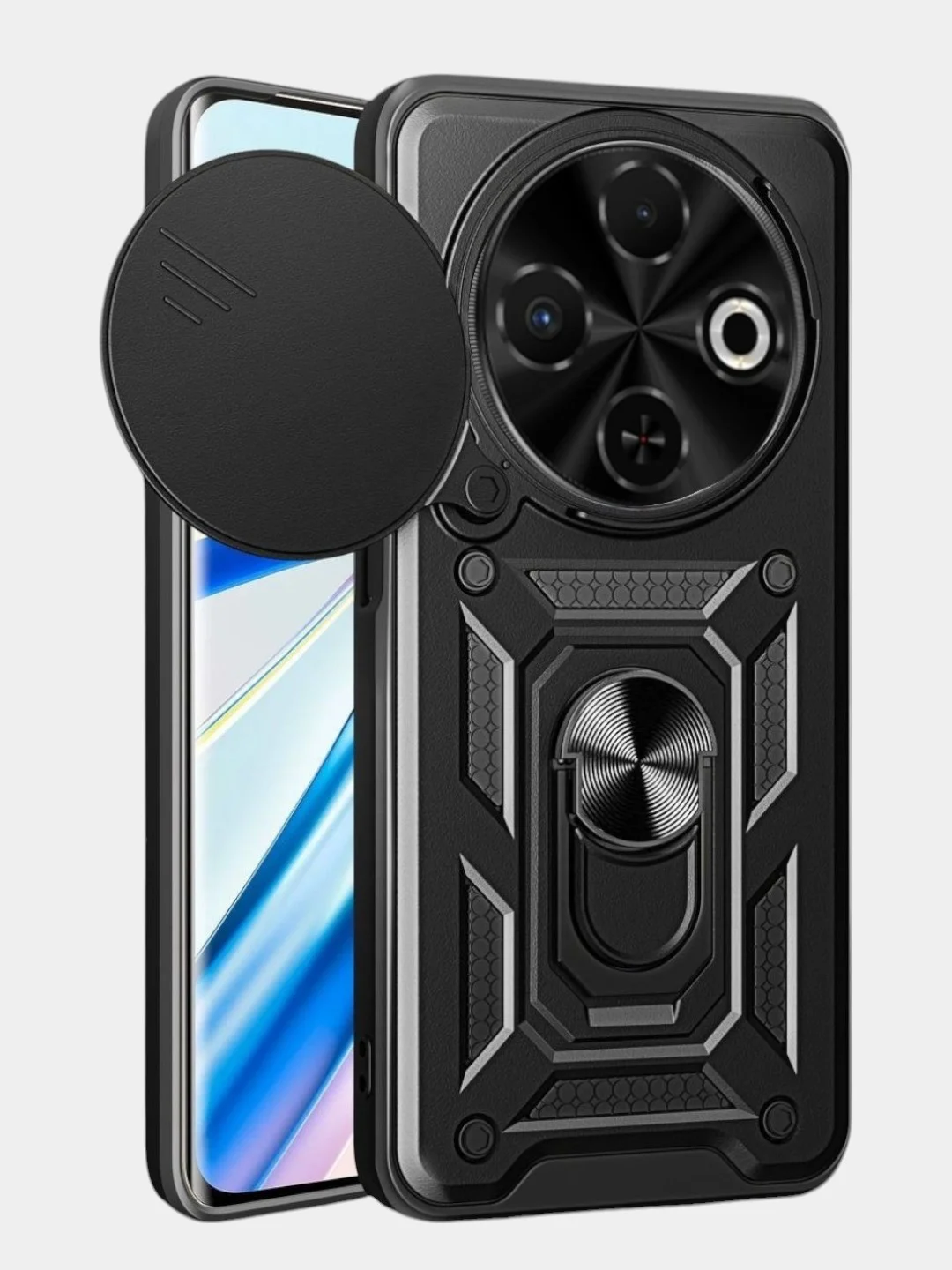 Черный чехол противоударный kick с защитой камеры для Tecno Spark 30C