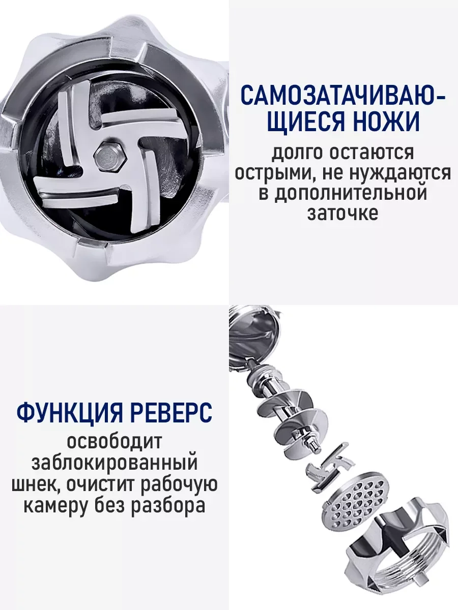 Белый мясорубка электрическая STINGRAY ST-MG2500B белый/ментол