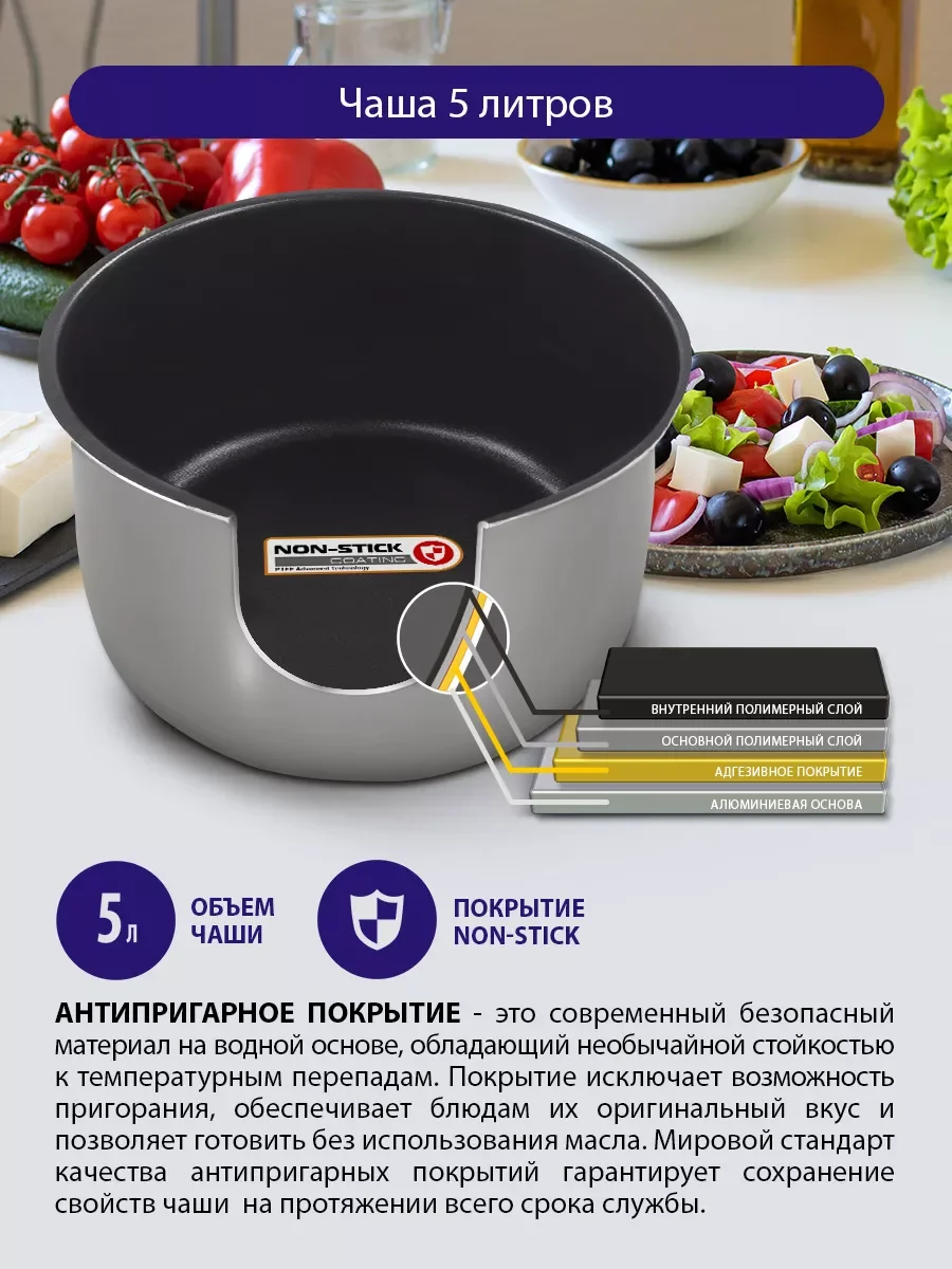 Серый металлик мультиварка LUMME LU-1452 черный жемчуг
