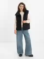 Черный женский жилет утеплённый oversize