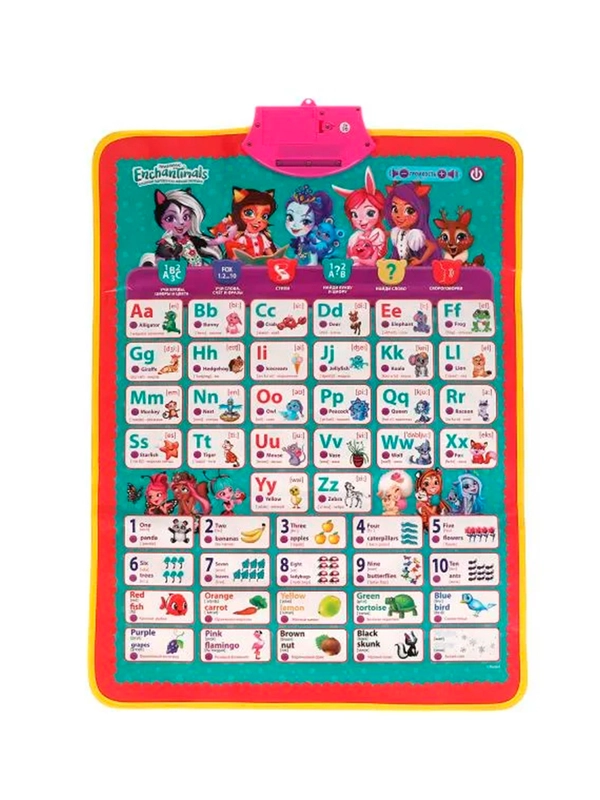 Говорящий плакат УМКА 3 в 1 Enchantimals. Русская и английская азбука, 42 х 59 х 2 см
