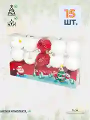 Белый набор елочных украшений, 12 / 8 шт. Новогодний декор. Елочные игрушки