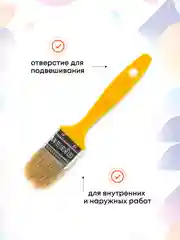 Кисти малярные для краски набор 25, 38, 50, 63, 75, 100 мм по 1 шт