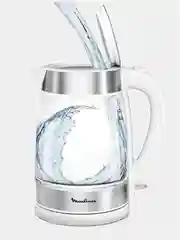 Электрочайник Moulinex(Tefal) Glass BY600130 серебристый/белый