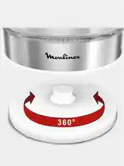 Электрочайник Moulinex(Tefal) Glass BY600130 серебристый/белый