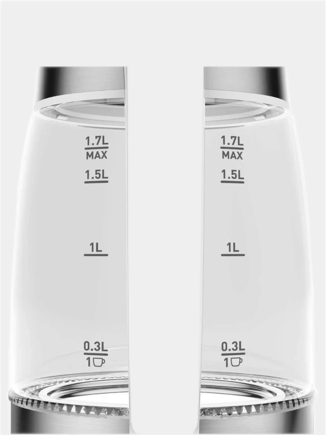 Электрочайник Moulinex(Tefal) Glass BY600130 серебристый/белый