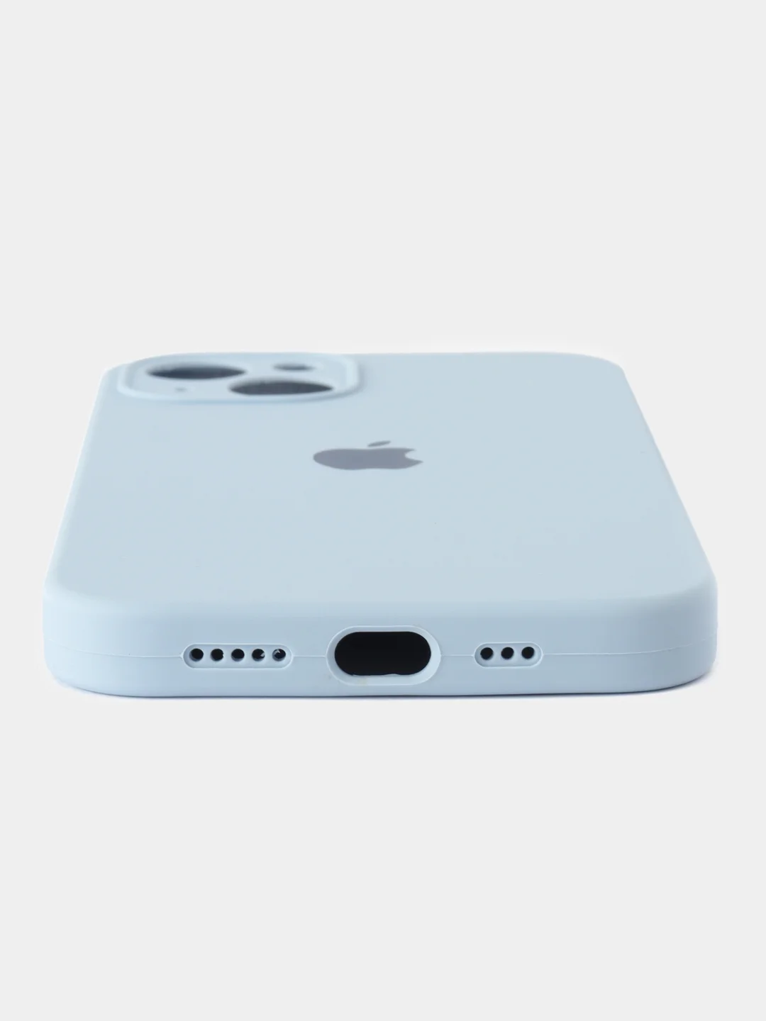 Светло-синий чехол на IPhone, Айфон 13, силиконовый