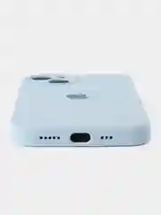 Светло-синий чехол на IPhone, Айфон 13, силиконовый