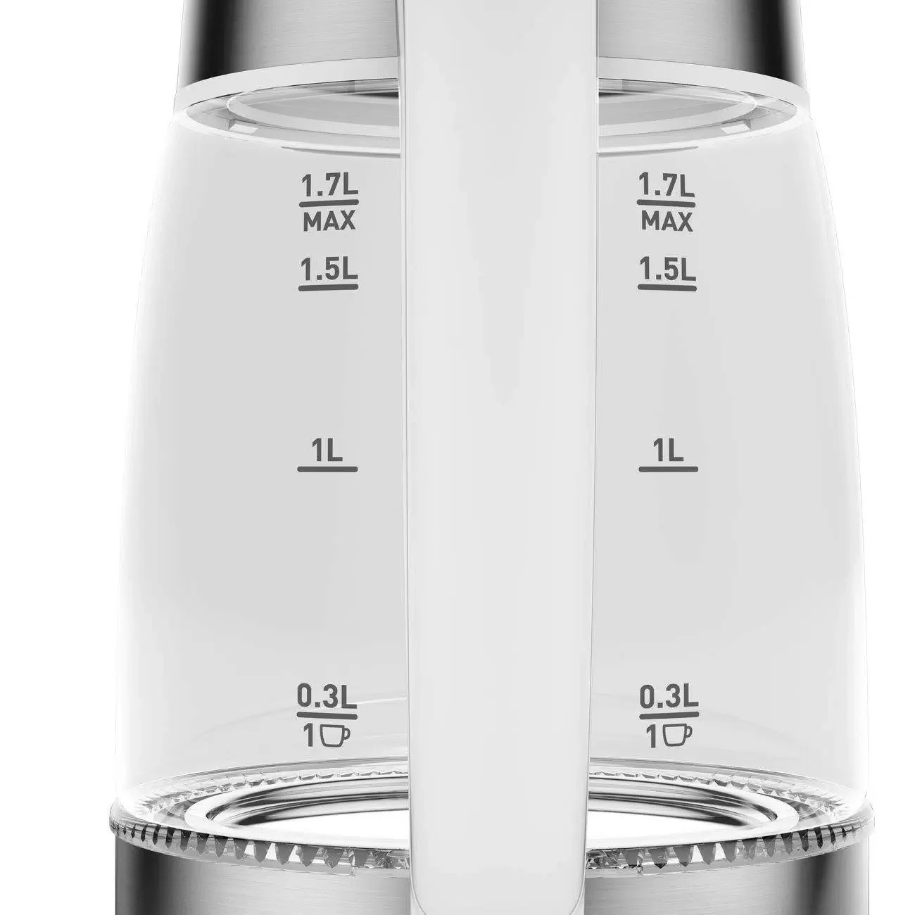Электрочайник Moulinex(Tefal) Glass BY600130 серебристый/белый