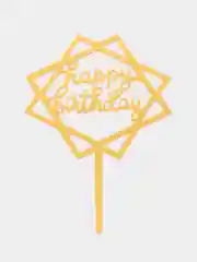 Топпер "Happy Birthday", геометрия, золото, Дарим Красиво