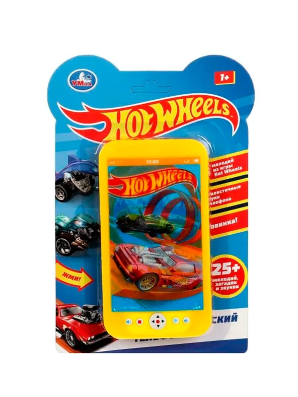 Музыкальный телефончик УМКА Hot Wheels, 7 х 12 х 1 см