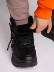 Черный ботинки для мальчиков зимние, 33-38