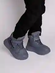 Серый ботинки для мальчиков зимние, 33-38