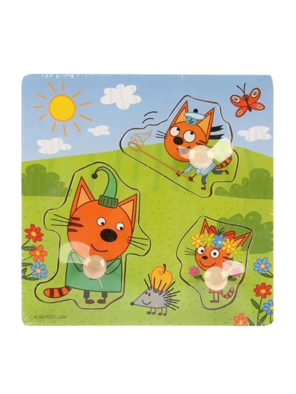 Деревянная игрушка-вкладыши ТМ Буратино Три кота. Веселая прогулка, 3+