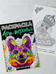 Антистресс раскрашиваем мелкие детали собака щенок Корги его друзья Раскраска Арт терапия