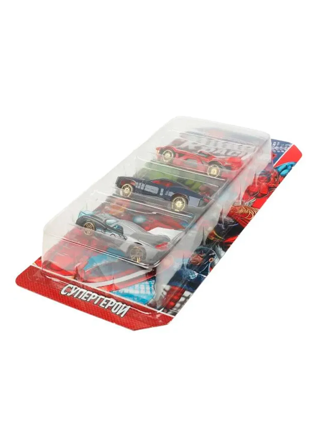 Набор металлических машинок ТехноПарк Road Racing. Супергерои, 7,5 см