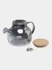 Черный чайник заварочный, с металлическим фильтром, 3 объема